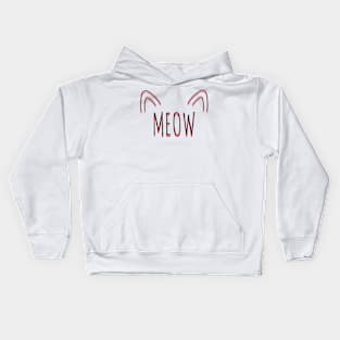 Meow Cat Ears Kids Hoodie